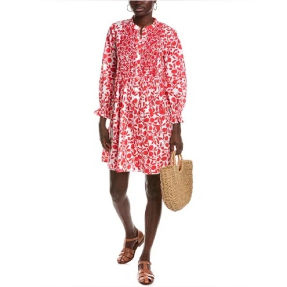 Ro's Garden‎ Red Floral Button Front Shirt Dress Size XS